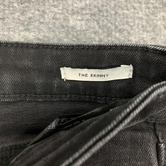 Zara Mid Waist The Skinny Jeans Womens 2 Raw Hem 5 Pocket Denim Stretch Pants - Picture 7 of 14